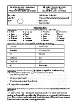 Đề kiểm tra học kì I môn Tiếng Anh Lớp 3, 4, 5 - Năm học 2014-2015 - Trường Tiểu học Số 2 Hòa Liên
